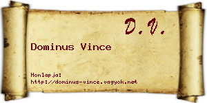 Dominus Vince névjegykártya