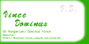 vince dominus business card